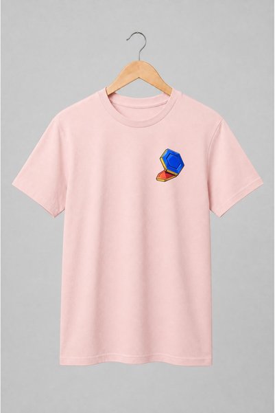 Generic Brand Tricou unisex cu Piese de joc geometrice stil retro