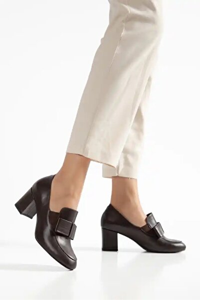 Pier Vino Round Toe Thick Heel Genuine Leather Women's Bow-Knot Shoes Stylish...