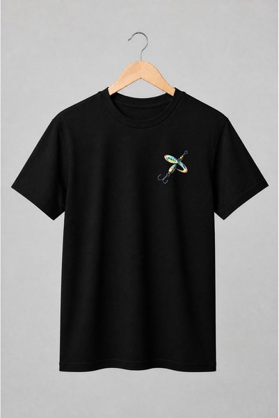 Generic Brand Tricou unisex cu Nălucă de pescuit cu cârlig stil retro