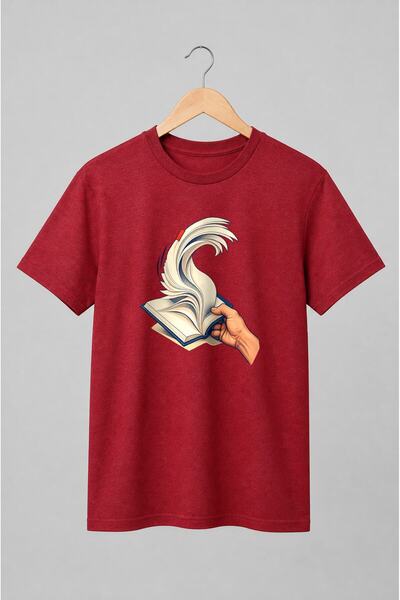 Generic Brand Tricou unisex cu Carte deschisă cu pagini în zbor stil vintage
