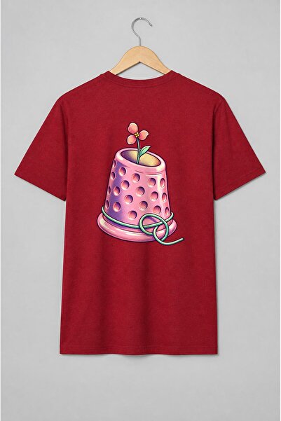 Generic Brand Tricou unisex cu Floare într-un degetar pop art