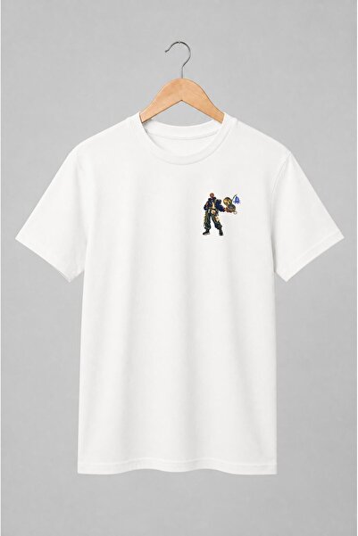 Generic Brand Tricou unisex cu Exploratoare fantasy cu busolă și floare albastră