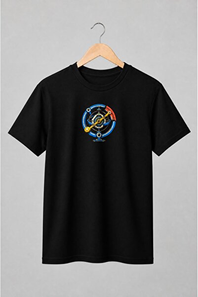 Generic Brand Tricou unisex cu Mașinărie mecanică retrofuturistă
