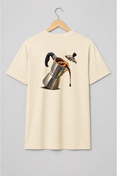 Generic Brand Tricou unisex cu Cafetieră moka cu cafea – stil industrial