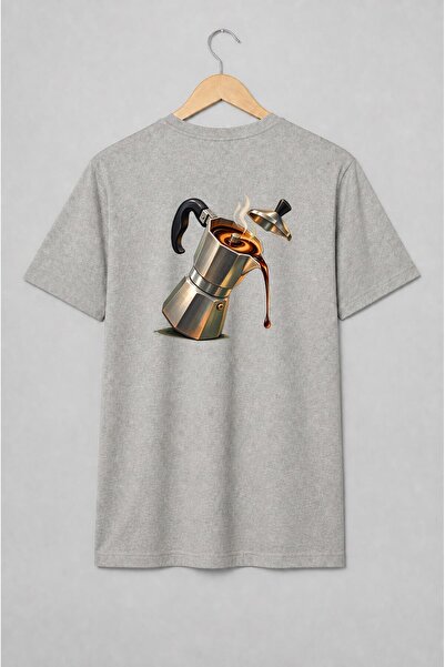 Generic Brand Tricou unisex cu Cafetieră moka cu cafea – stil industrial