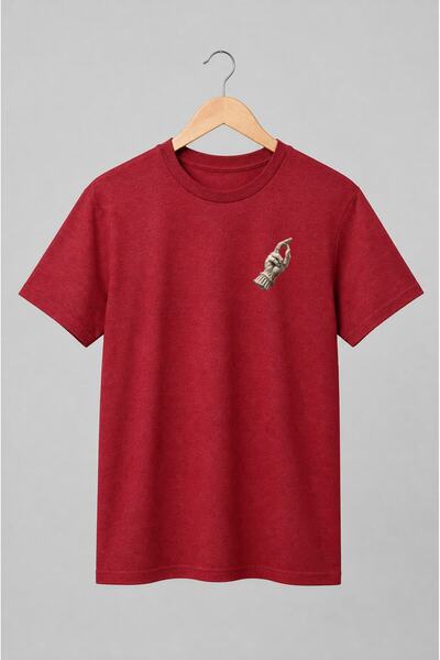 Generic Brand Tricou unisex cu Mână sculpturală cu arcadă și coloană clasică