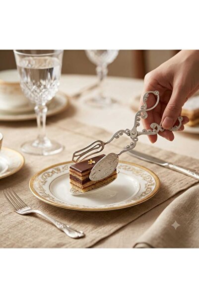 LOVYCO Vintage Style Decorative Cake and Pastry Serving Tongs - Filigree Patt...