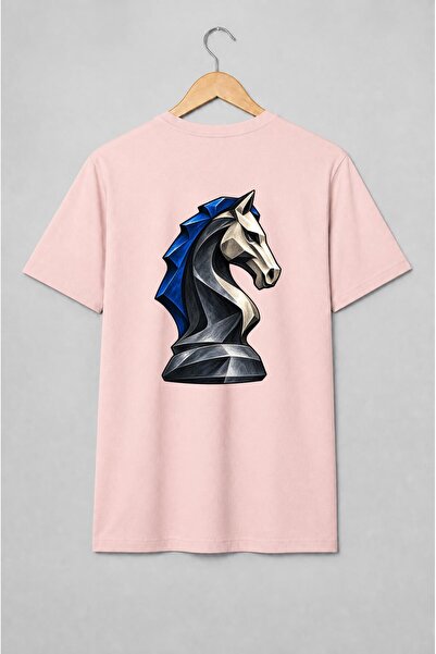 Generic Brand Tricou unisex cu Cap de cal geometric