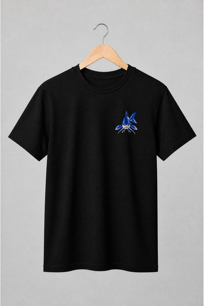 Generic Brand Tricou unisex cu Crap albastru pentru pescari