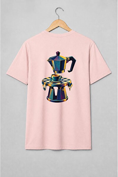 Generic Brand Tricou unisex cu Moka pot cu cafea espresso retro