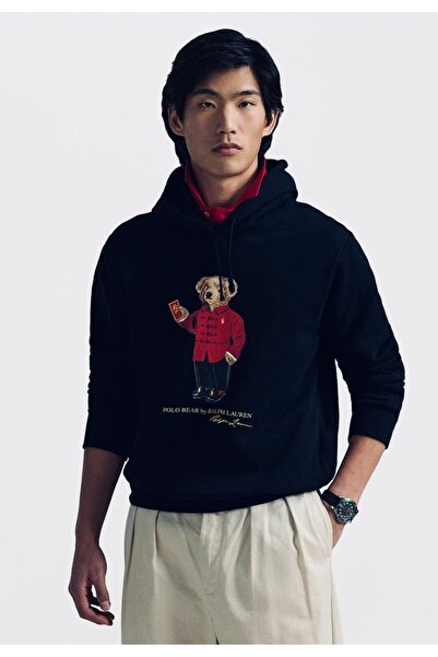 Ralph Lauren Blue Ay Yeni Yılı Polo Ayı Polar Kapüşonlu Sweatshirt