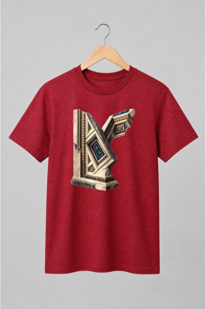 Generic Brand Tricou unisex cu Literă N în stil arhitectural clasic
