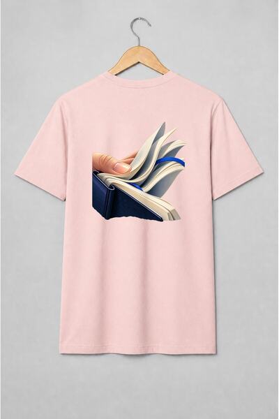 Generic Brand Tricou unisex cu Carte deschisă cu pagini răsfoite pentru cititori