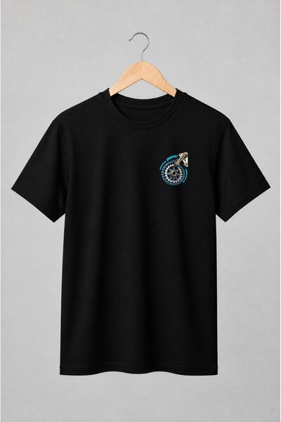 Generic Brand Tricou unisex cu Lanț și pinion de transmisie stil tehnic