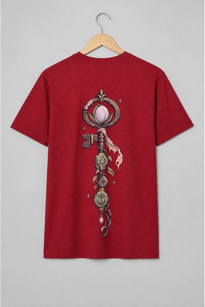 Generic Brand Tricou unisex cu Cheie fantasy medievală