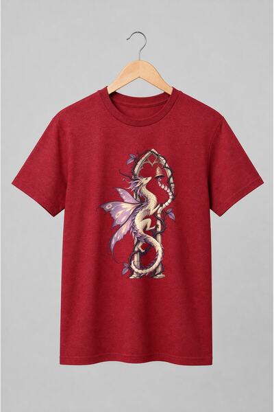 Generic Brand Tricou unisex cu Dragon feeric cu aripi mov