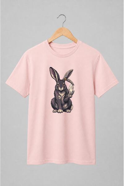 Generic Brand Tricou unisex cu Iepure fantastic cu cristal în stil medieval