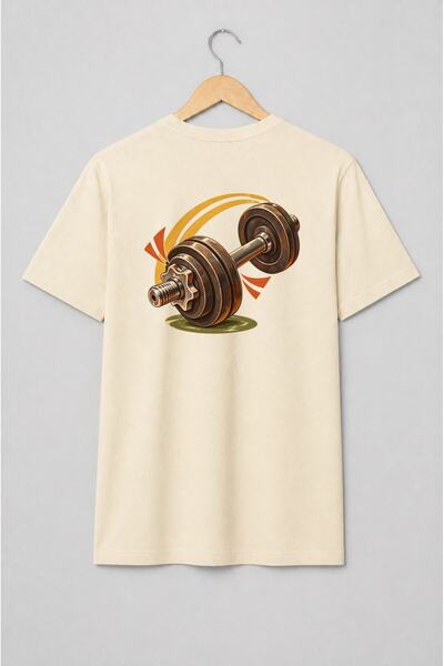 Generic Brand Tricou unisex cu Ganteră cu greutăți vintage