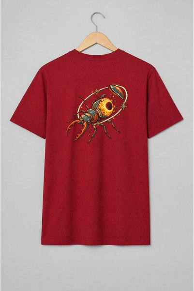 Generic Brand Tricou unisex cu Gândac cosmic pixel art