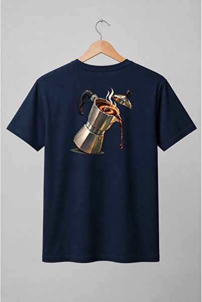 Generic Brand Tricou unisex cu Cafetieră moka cu cafea – stil industrial