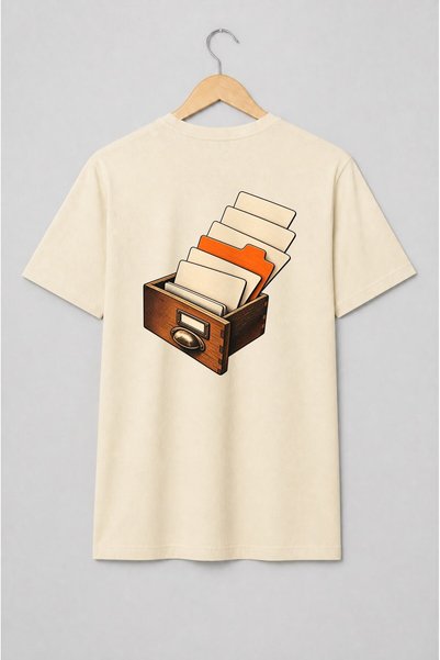 Generic Brand Tricou unisex cu Cutie de arhivare cu fișe vintage