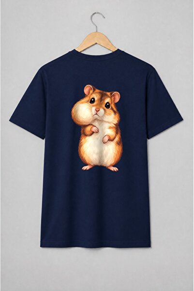 Generic Brand Tricou unisex cu Hamster pufos în stil kawaii