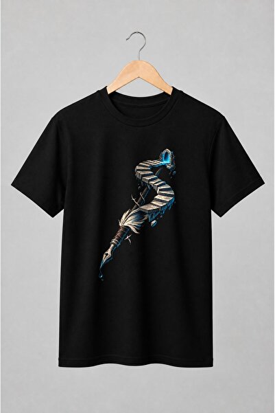 Generic Brand Tricou unisex cu Scară de piatră plutitoare cu portal albastru ...