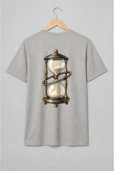 Generic Brand Tricou unisex cu Clepsidră cu orbită cosmică