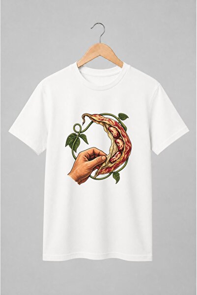 Generic Brand Tricou unisex cu Păstaie cu boabe și mână ilustrație botanică