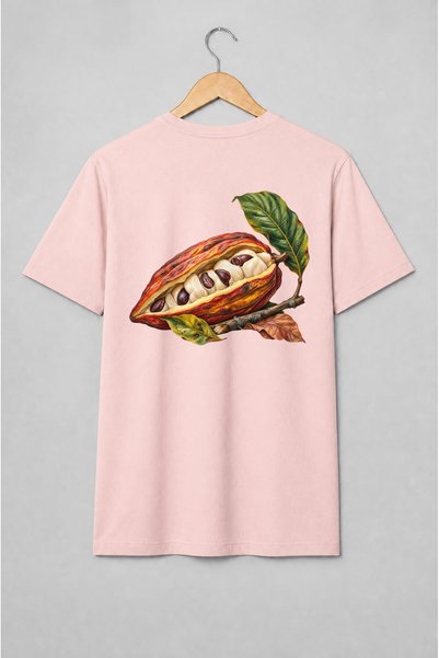 Generic Brand Tricou unisex cu Păstaie de cacao ilustrație botanică