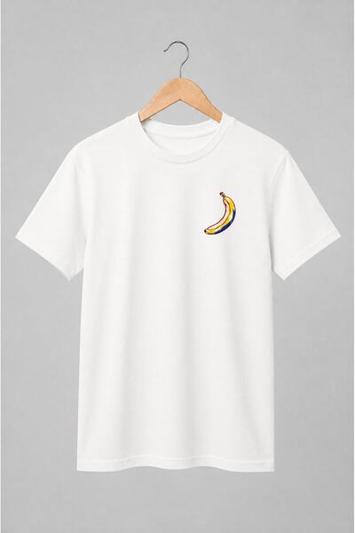 Generic Brand Tricou unisex cu Banană pop-art cu contur de benzi desenate