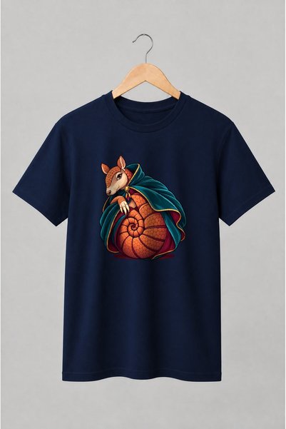Generic Brand Tricou unisex cu Armadillo cu mantie în stil fantasy
