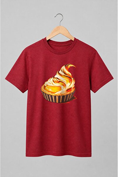 Generic Brand Tricou unisex cu Tartă cu lămâie și bezea retro