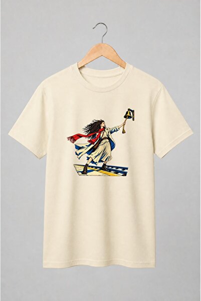 Generic Brand Tricou unisex cu Femeie pe calea ferată cu clopot vintage