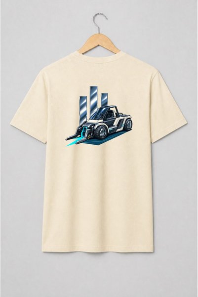 Generic Brand Tricou unisex cu Stivuitor futurist cu furci