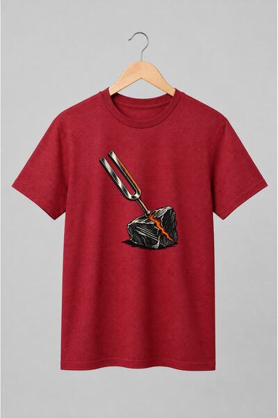 Generic Brand Tricou unisex cu Diapazon și piatră crăpată ilustrație vintage