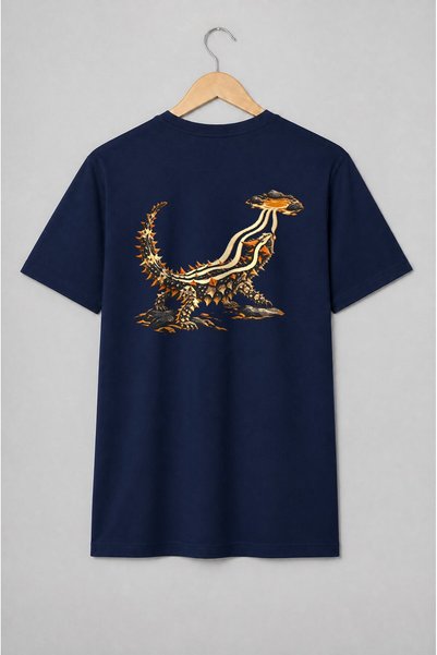 Generic Brand Tricou unisex cu Șopârlă țepoasă în stil dark fantasy