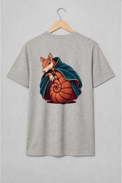 Generic Brand Tricou unisex cu Armadillo cu pelerină în stil fantasy