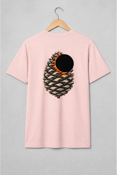 Generic Brand Tricou unisex cu Con de pin cu eclipsă în stil cosmic