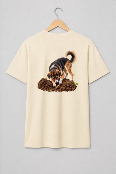 Generic Brand Tricou unisex cu Câine care sapă în pământ pentru iubitori de c...
