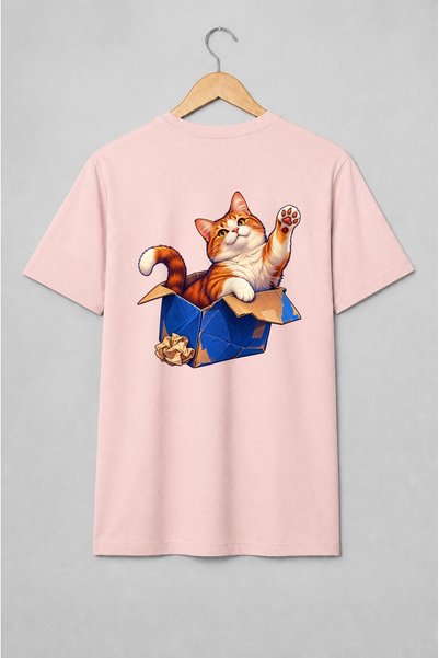 Generic Brand Tricou unisex cu Pisică tigrată portocalie în cutie ilustrație ...