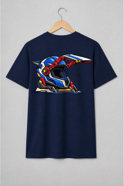 Generic Brand Tricou unisex cu Motocicletă futuristă pixel art