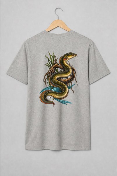 Generic Brand Tricou unisex cu Anghilă ilustrată pentru pescari