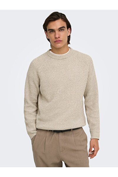 Only & Sons Onsjoin rlx ls raglan knit silver lining