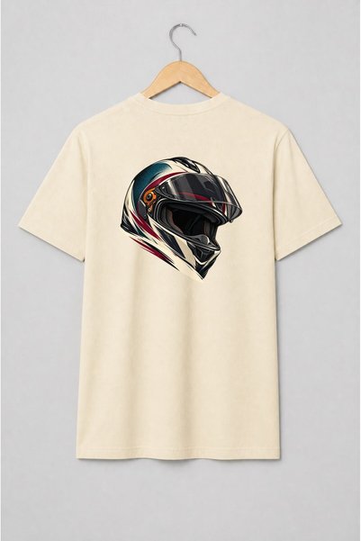 Generic Brand Tricou unisex cu Cască moto integrală în stil streetwear