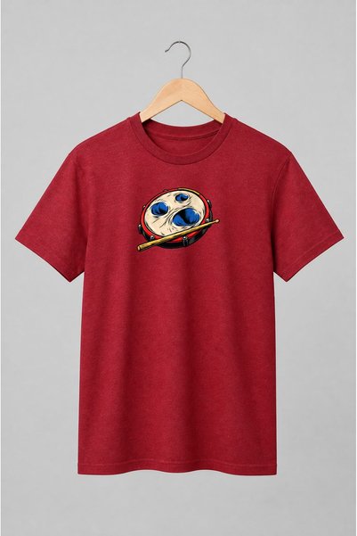 Generic Brand Tricou unisex cu Tobă de percuție cu băț în stil vintage