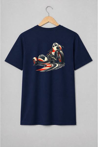 Generic Brand Tricou unisex cu Motocicletă cu ataș vintage