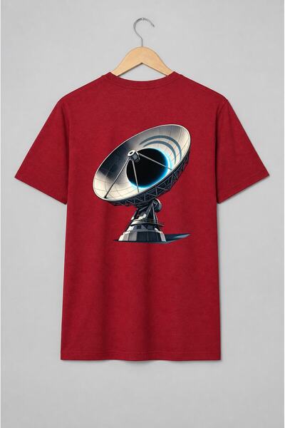 Generic Brand Tricou unisex cu Radiotelescop astronomic retrofuturist