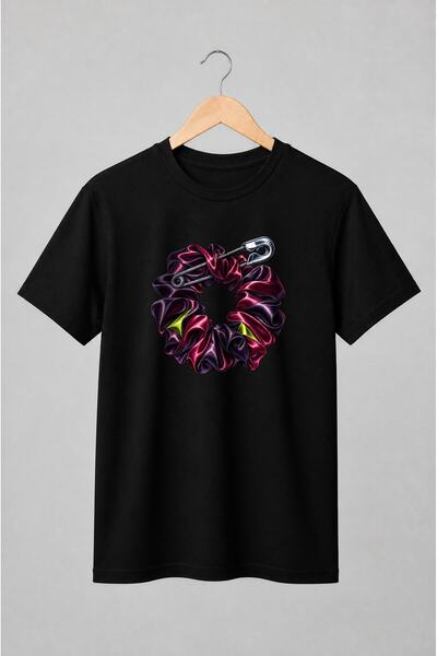 Generic Brand Tricou unisex cu Scrunchie cu ac de siguranță punk