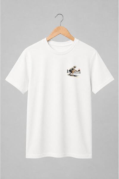 Generic Brand Tricou unisex cu Jucător de pickleball în stil retro